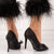 Pantofi Dama Stiletto Negri din Material Satinat Cod: 9570 (O1)