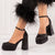 Pantofi Dama cu Toc Negri din Material Satinat Cod: KL-06 (N5)