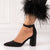 Pantofi Dama cu Toc Negri din Piele Ecologica Cod: Y7057 (O2)
