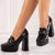 Pantofi Dama cu Toc Negri din Piele Ecologica Cod: D88-27 (O2)