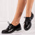 Pantofi Dama Casual Negri din Piele Eco Lacuita Cod: K67-2 (H3)